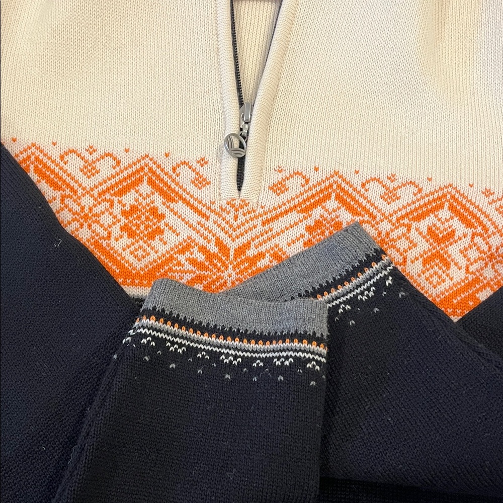 Dale of Norway Women’s Moritz Swwater Black, Cream and Orange Medium Like New! - Picture 6 of 11